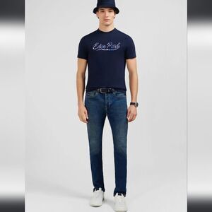 Eden Park Paris Slim Straight Fit Stretch 5 Pocket Button Fly Jeans Size 34 x 30